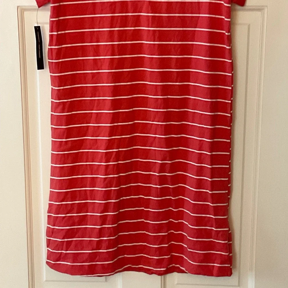 Nike Girls Sportswear Striped Polo Dress Red White CK2776-631 XL NWT Sporty